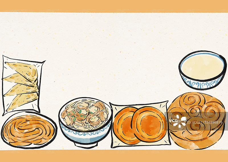 国潮风青海美食插画图片素材