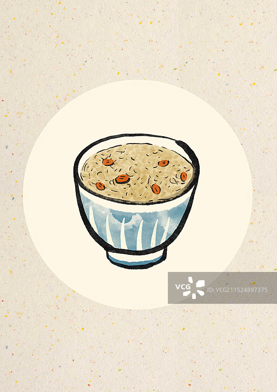 国潮风青海美食插画-甜醅图片素材