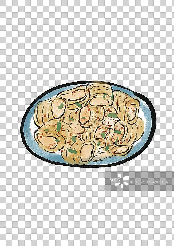 国潮风青海美食插画元素-羊肥肠图片素材