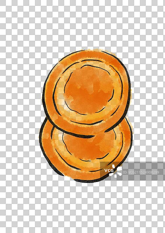 国潮风青海美食插画元素-青海青稞饼图片素材