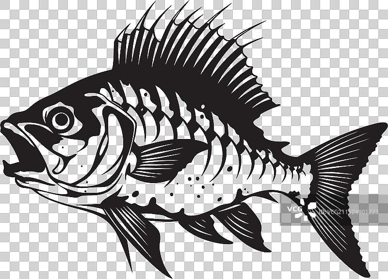 捕食鱼的黑色鱼鳃图标设计图片素材