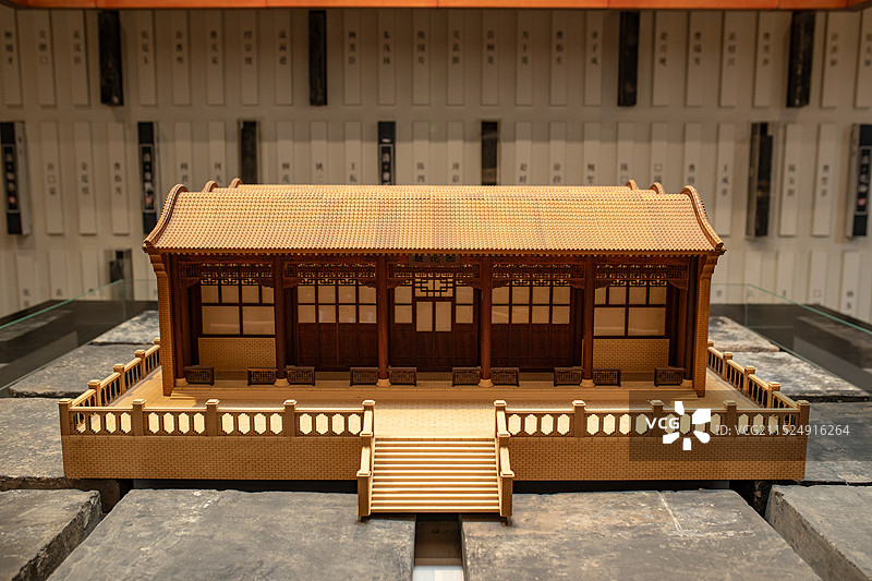 中国苏州 相城区 御窑金砖博物馆 中南海西花厅模型图片素材