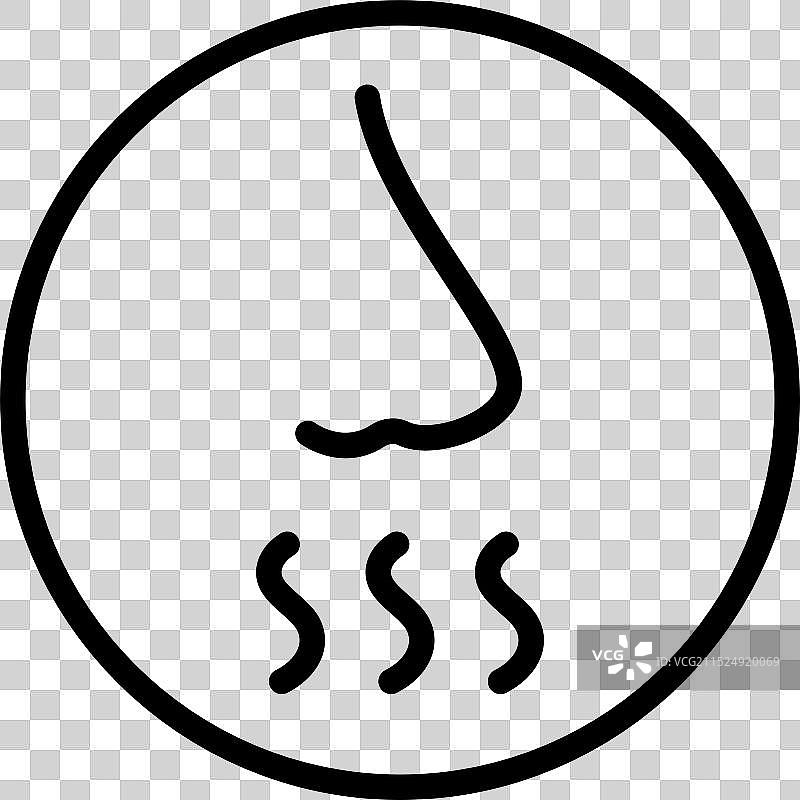 鼻子吸入香味的鼻呼吸线图标图片素材