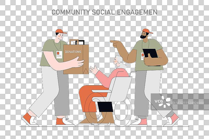 积极老龄化扁平风格图片素材