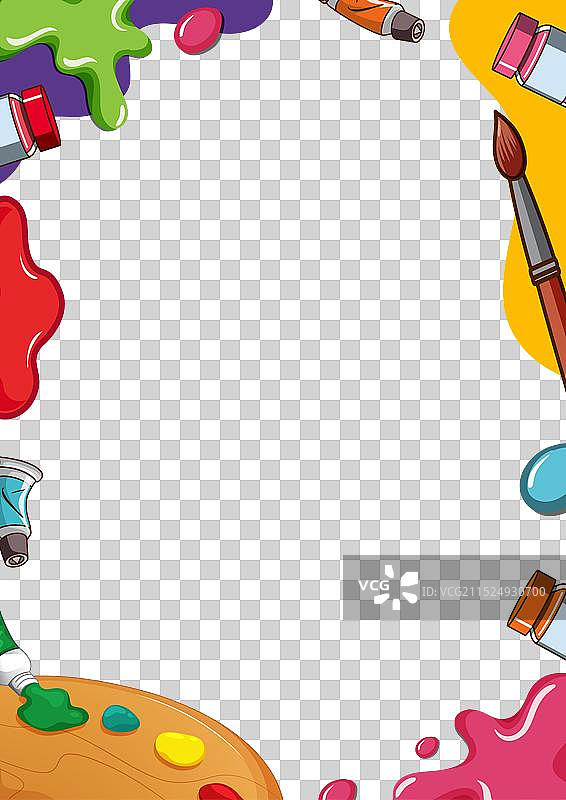 可打印艺术元素的彩色框架模板图片素材