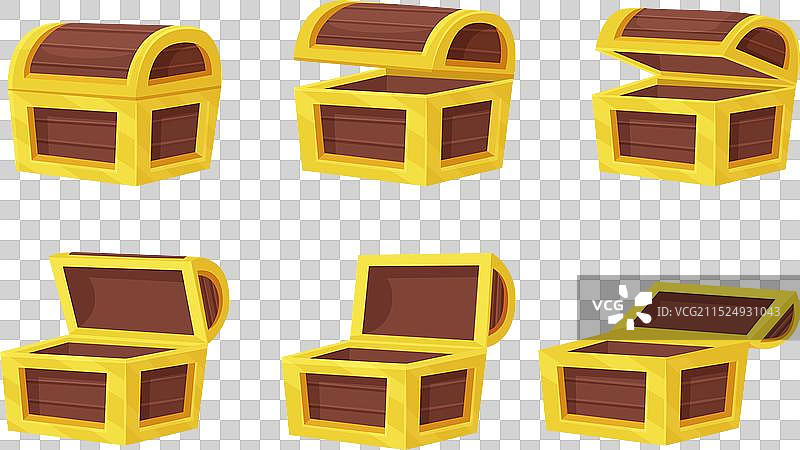 卡通木箱动画：箱盖开合图片素材