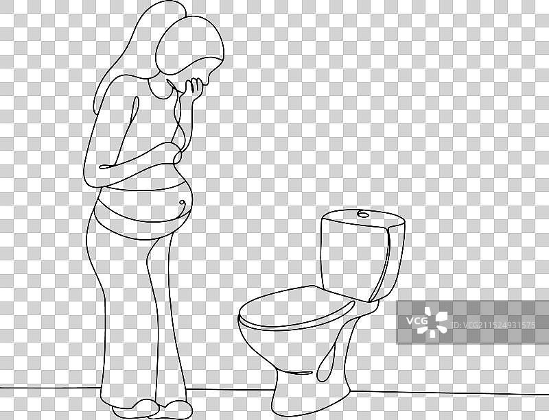 妊娠期毒血症单线图片素材