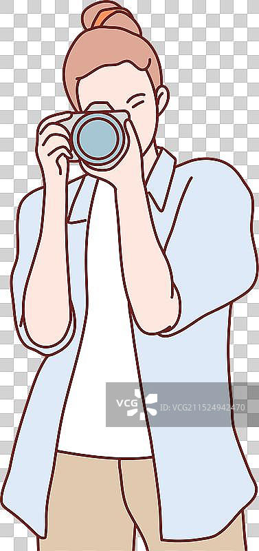 女摄影师正在拍照图片素材