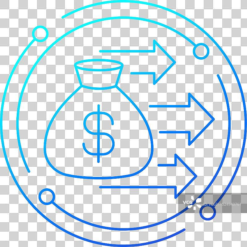 一次性付款金额图标（含钱袋线性设计）图片素材