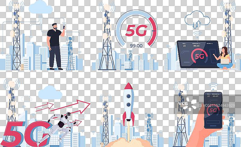 快速5G网络连接概念图片素材
