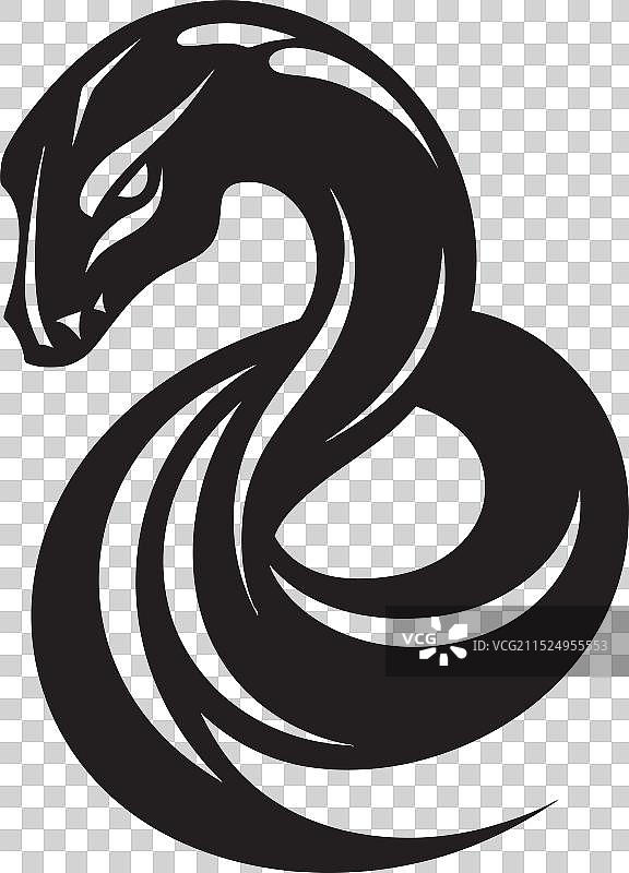 精致的黑曼巴蛇艺术图片素材