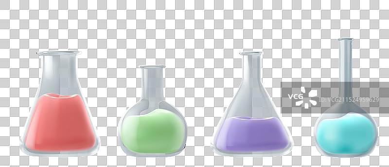 3D化学科学烧瓶banner图片素材