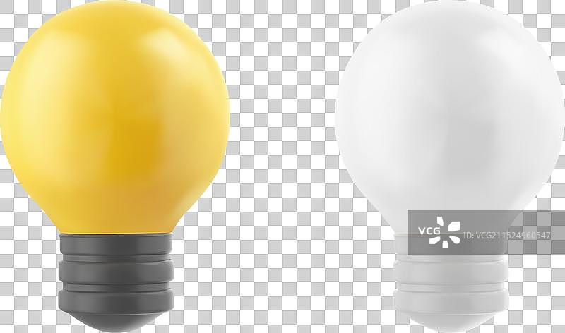 3D灯泡商业创意写实图标图片素材