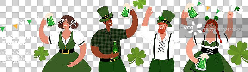 圣帕特里克节快乐长横幅图片素材