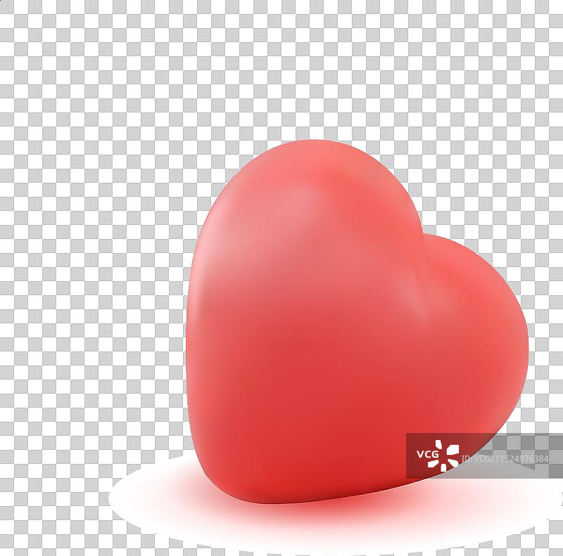 浅粉色背景上的红色3D心形图标图片素材
