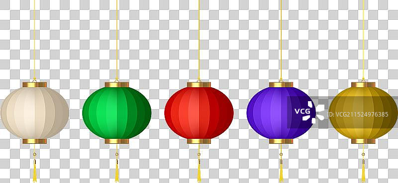 红绿配色中国灯笼图片素材