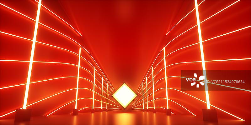 三维渲染节日红色展台背景图片素材