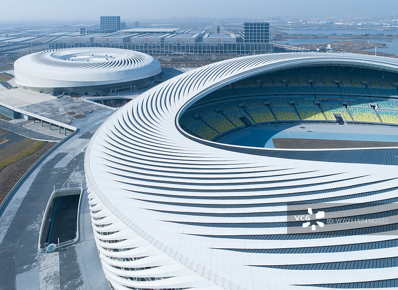 青岛市民中心体育场建筑图片素材