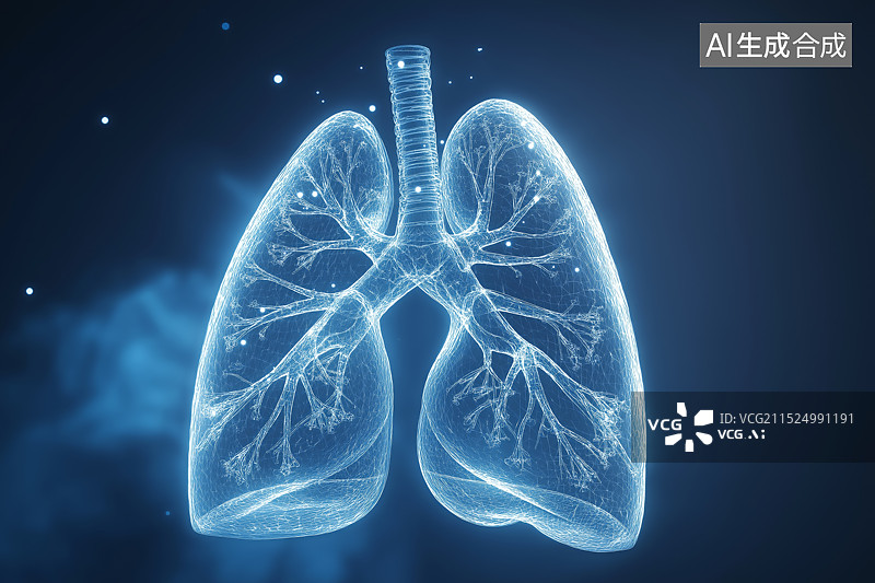 【AI数字艺术】人体肺部器官插画图片素材