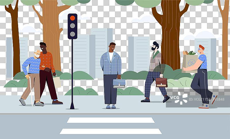 城市街道上的人们图片素材