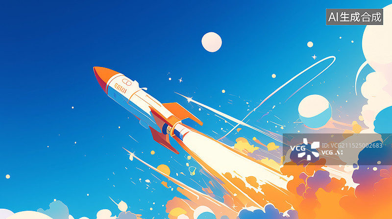 【AI数字艺术】火箭发射场景图片素材