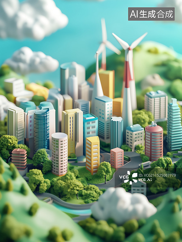 【AI数字艺术】C4D风格微缩景观图片素材