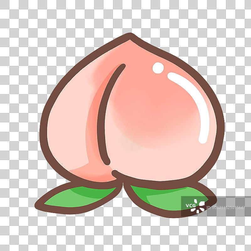 卡通水果桃子元素图片素材