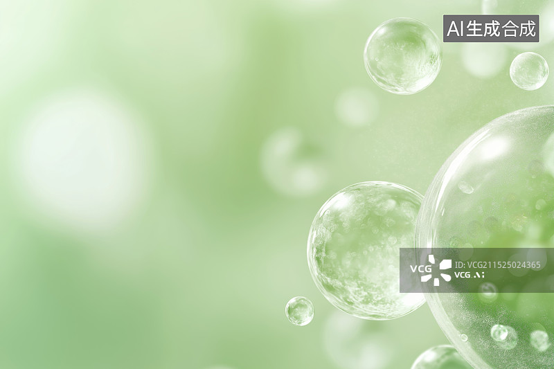 【AI数字艺术】绿色细胞化妆品背景图图片素材