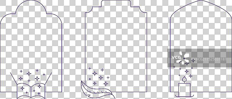 带有闪光的线性简约美学框架图片素材