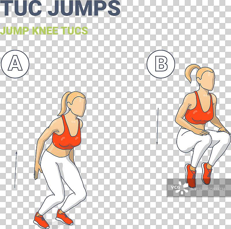 TUC跳跃运动女性家庭锻炼指导图片素材