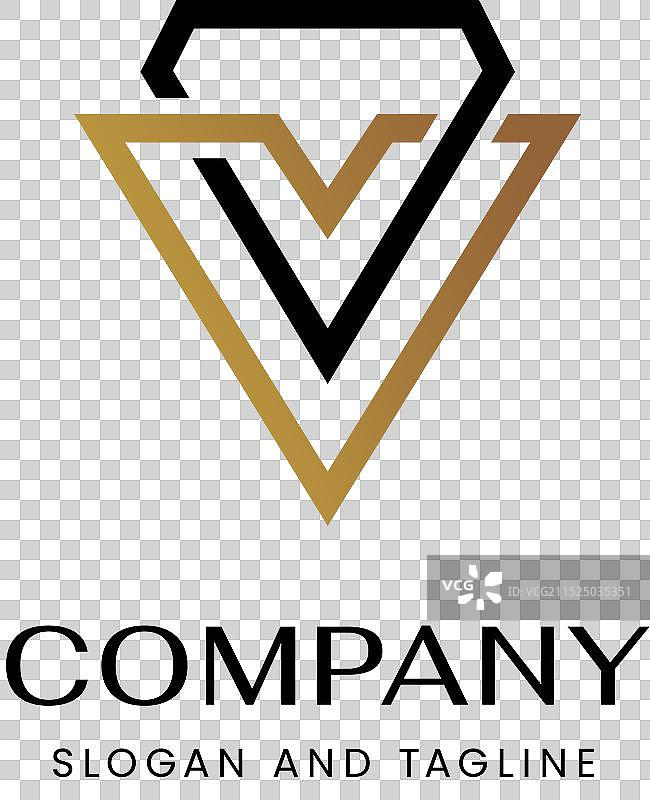 V形钻石Logo图片素材