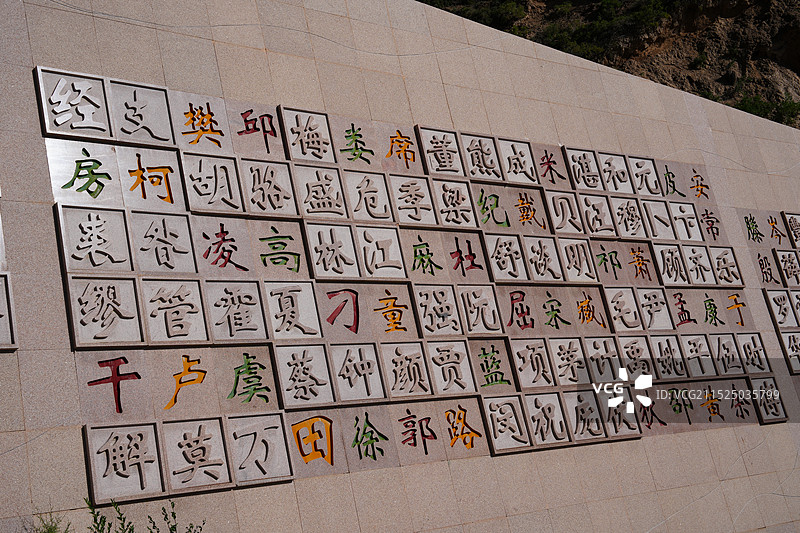 百家姓，兰州罗九公路沿途的百家姓墙图片素材