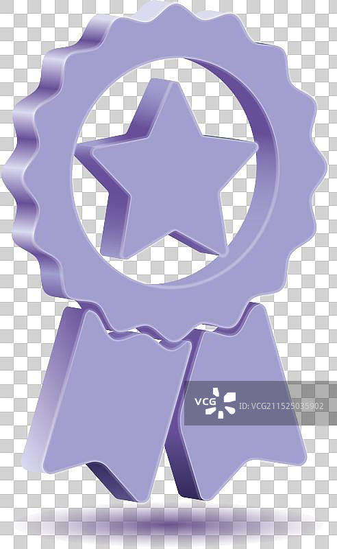 带星星的3D质量保证奖章图片素材