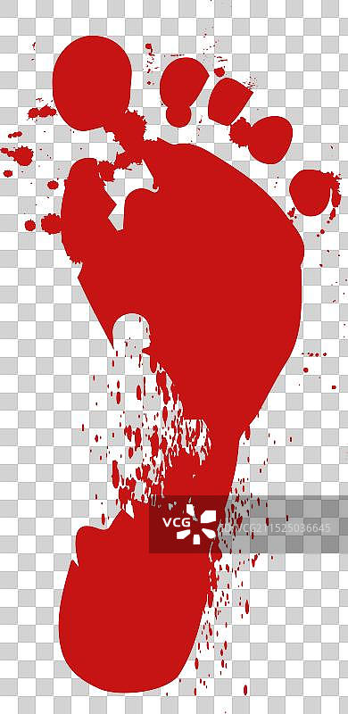 脚趾印血迹轮廓图片素材