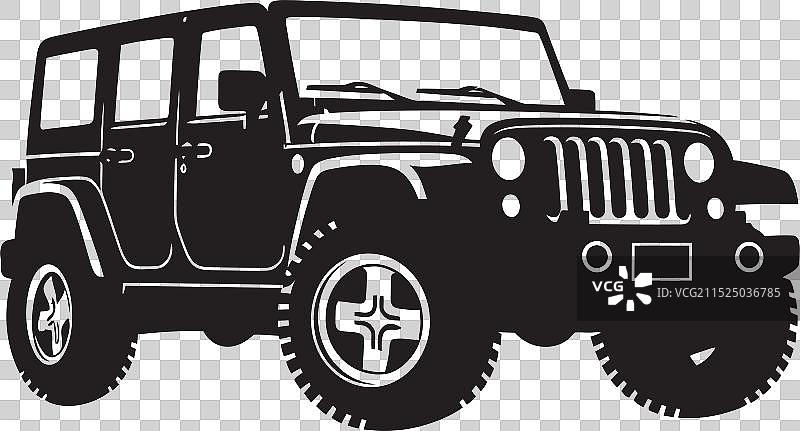 吉普车旅行探险工具包吉普牧马人图案图片素材