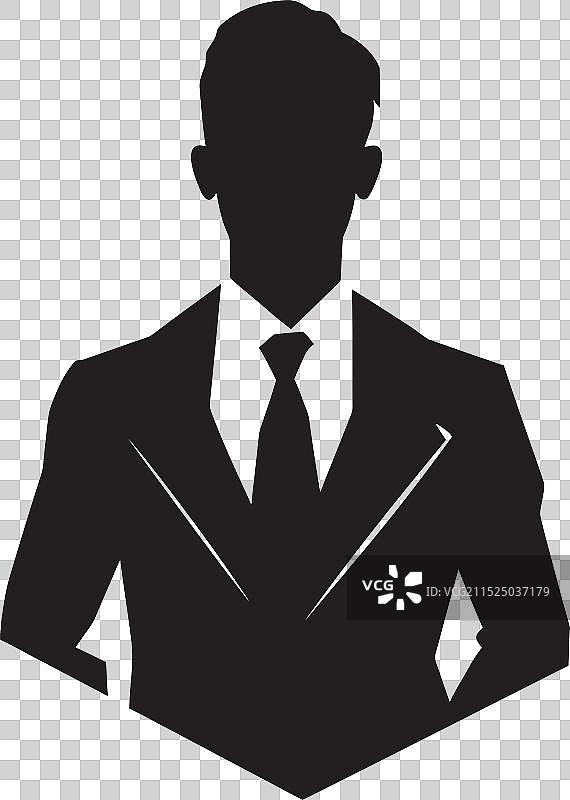 优雅的黑白色西装吉祥物复古风图片素材