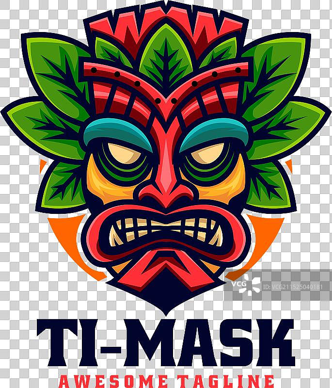 提面具吉祥物卡通风格标志图片素材