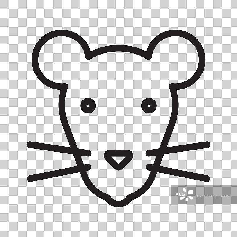 老鼠图标黑色线条艺术logo图片素材