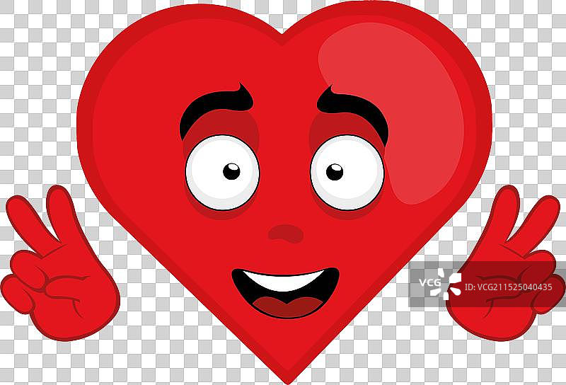 卡通爱心手势爱与和平图片素材