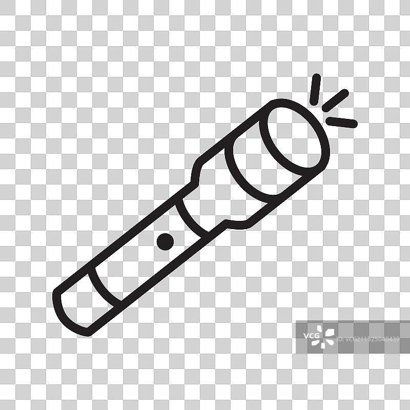 手电筒图标黑色线条艺术标志图片素材