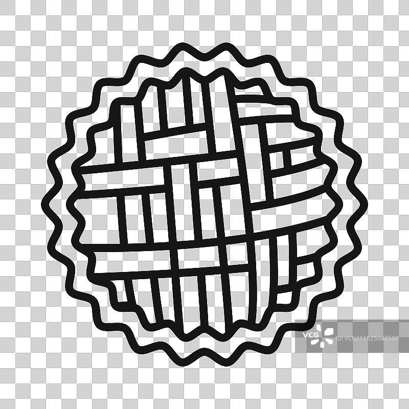 黑色线条饼图图标图片素材