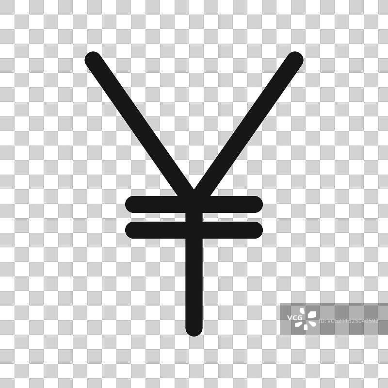 黑色线条艺术日元符号图标图片素材