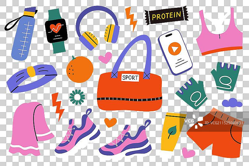 女士健身运动配件合集图片素材