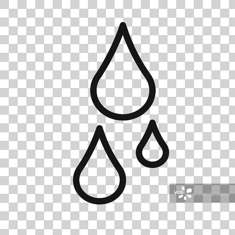 水滴图标黑色线条艺术标志图片素材