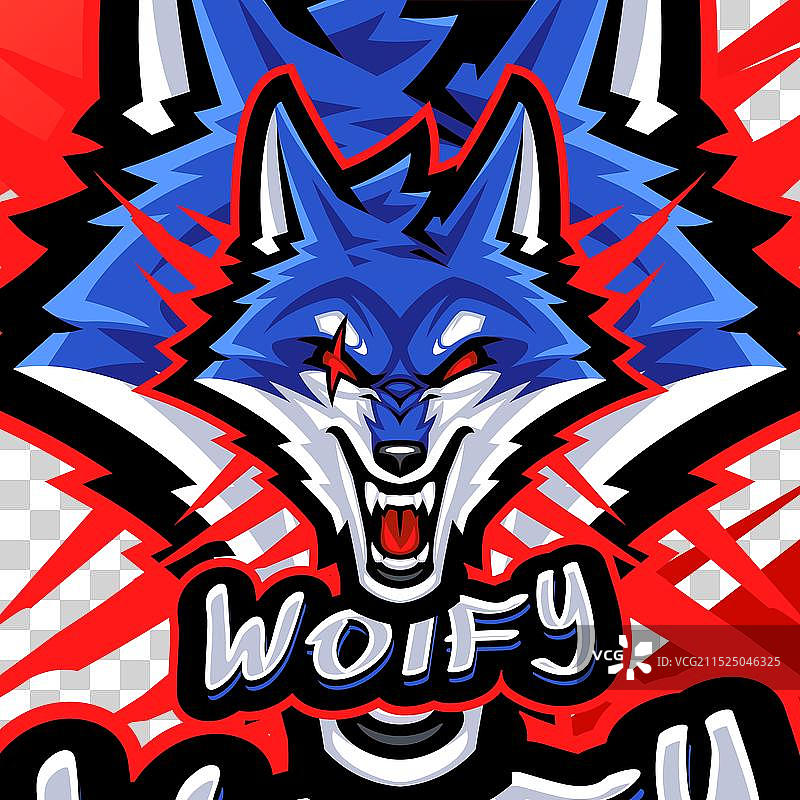 狼头吉祥物标志设计图片素材