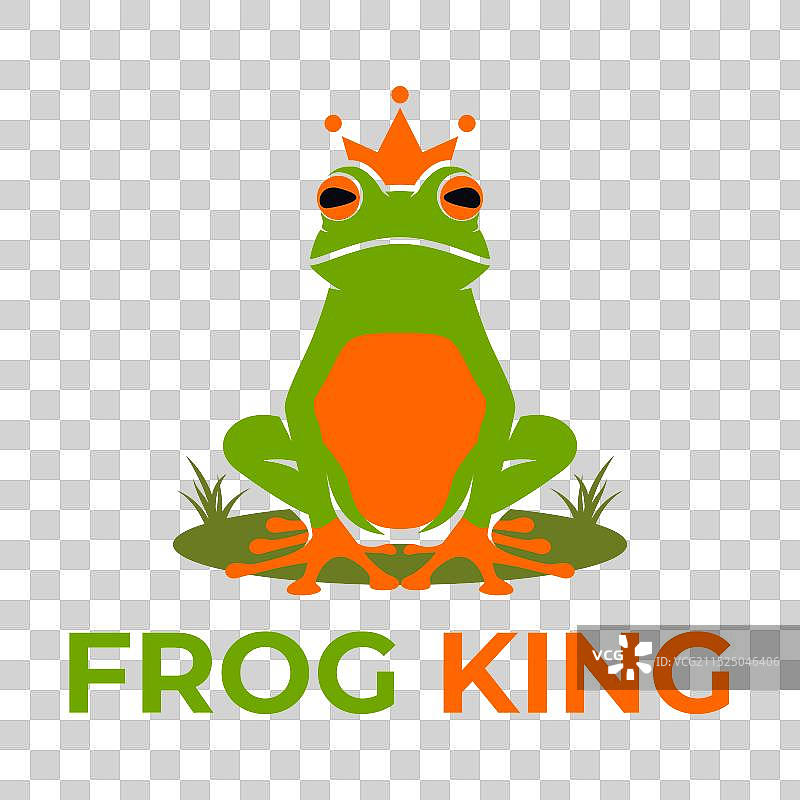 青蛙国王极简主义Logo设计图片素材