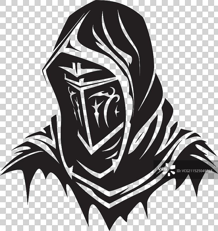 悲伤骑士的流泪圣殿骑士黑色图标设计图片素材