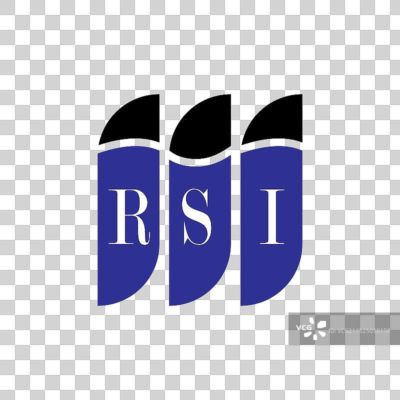 白色背景上的RSI字母标志设计图片素材
