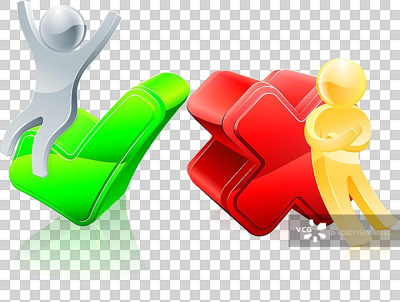 打勾和打叉的吉祥物图片素材