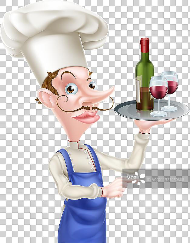 指示葡萄酒的厨师图片素材